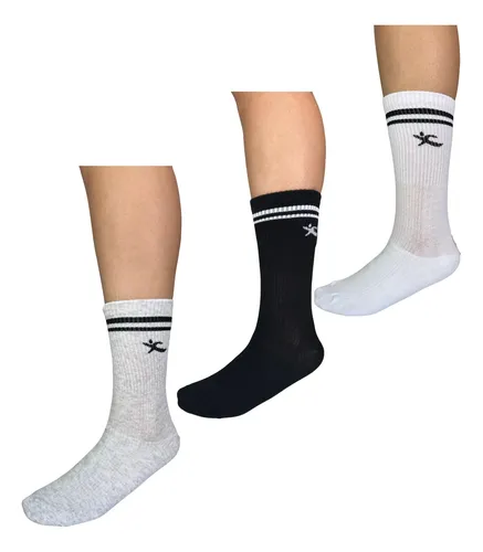 Medias de algodón paquete de tres pares Hombre I-RUN Surtido 39-44