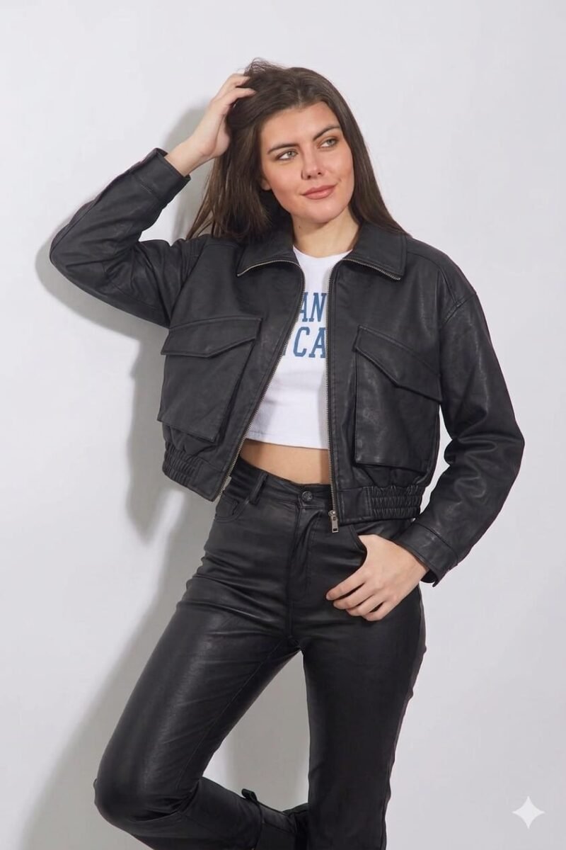 Campera Engomada BOMBER Estilo cargo