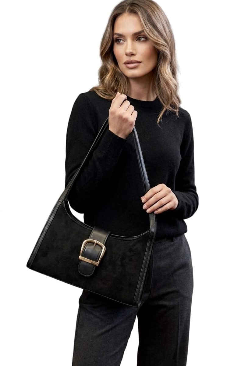 Cartera Mini gamuzada hebilla centro