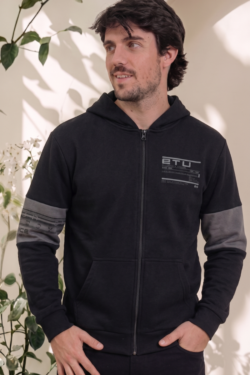 Campera con capucha HEAVY COTTON de algodón con frisa
