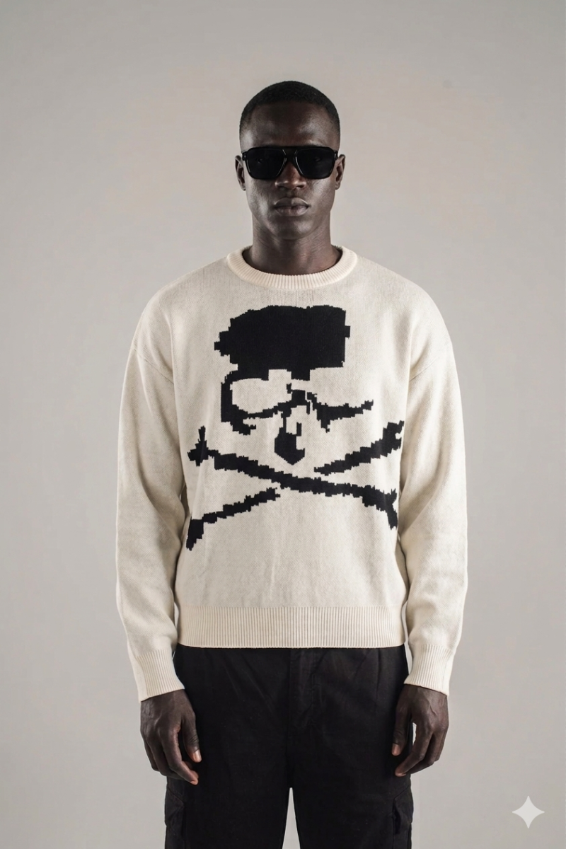 Sweater BURZACO de hilo con estampa artesanal