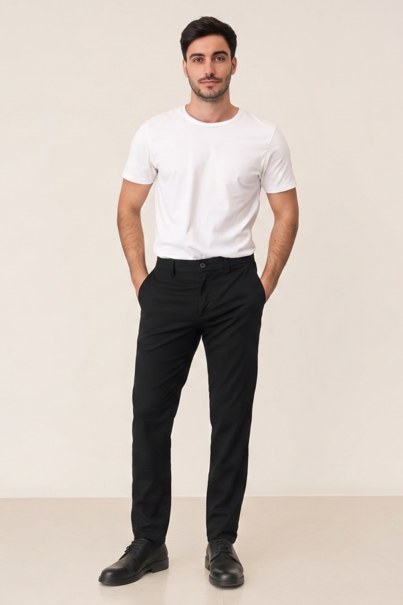 PANTALÓN CHINO SATÉN CON SPANDEX
