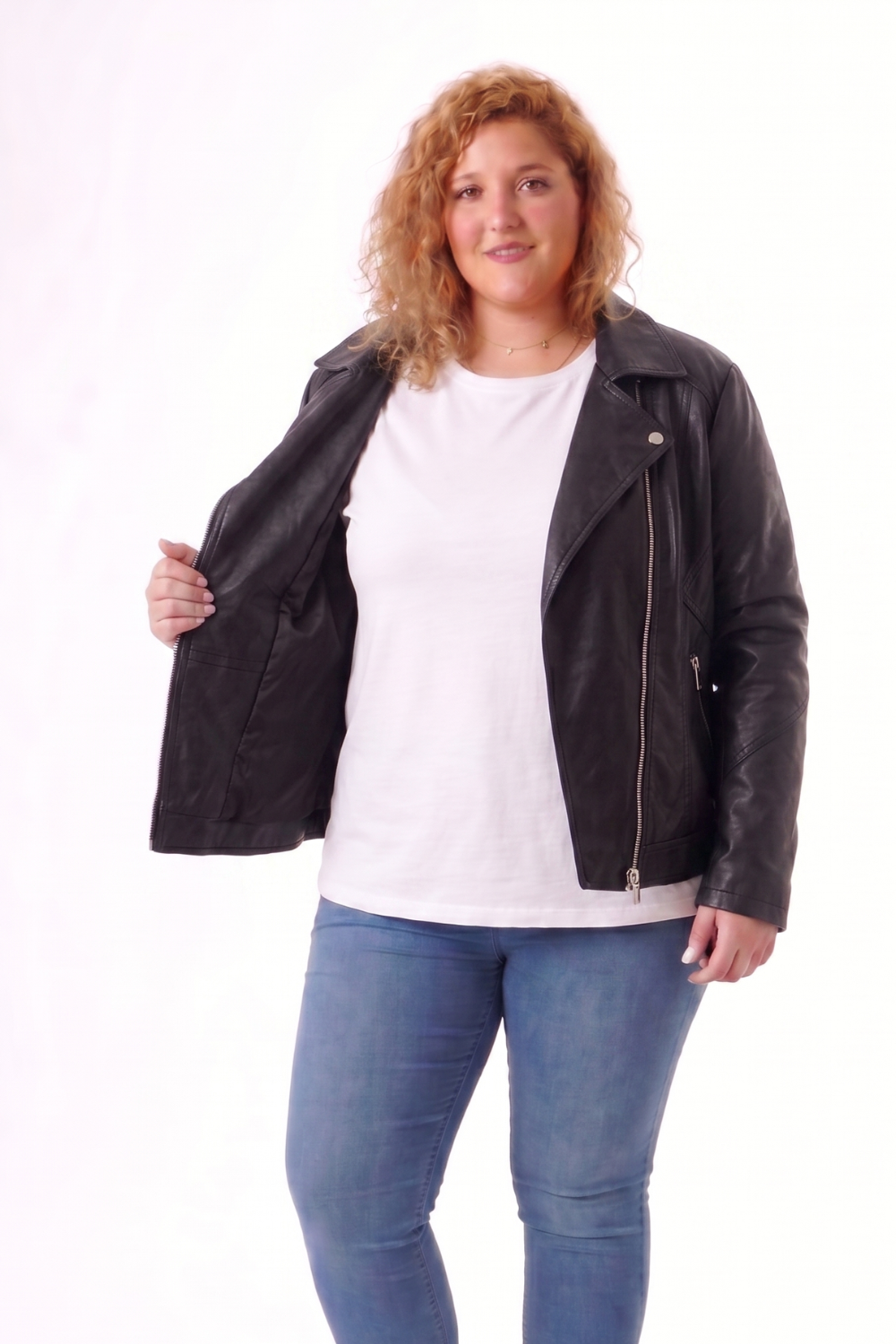 CHAQUETA DE CUERO DAKOTA CON RECORTE - Imagen 4