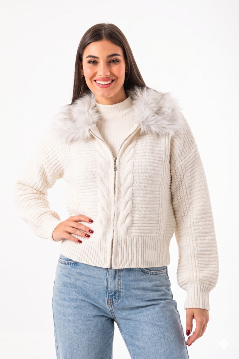 Campera Ding con peluche en el cuello