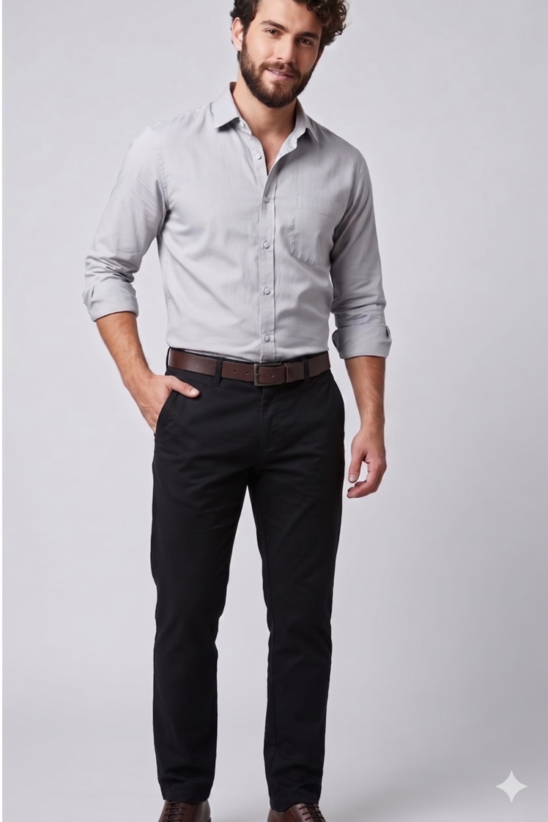 PANTALÓN CHINO DE GABARDINA CON SPANDEX