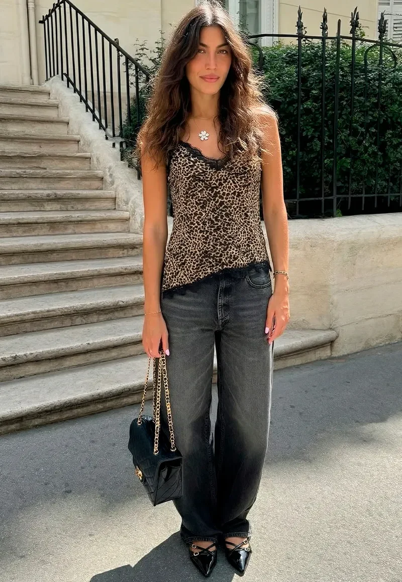 TOP MODAL SOFT ANIMAL PRINT CON PUNTILLA