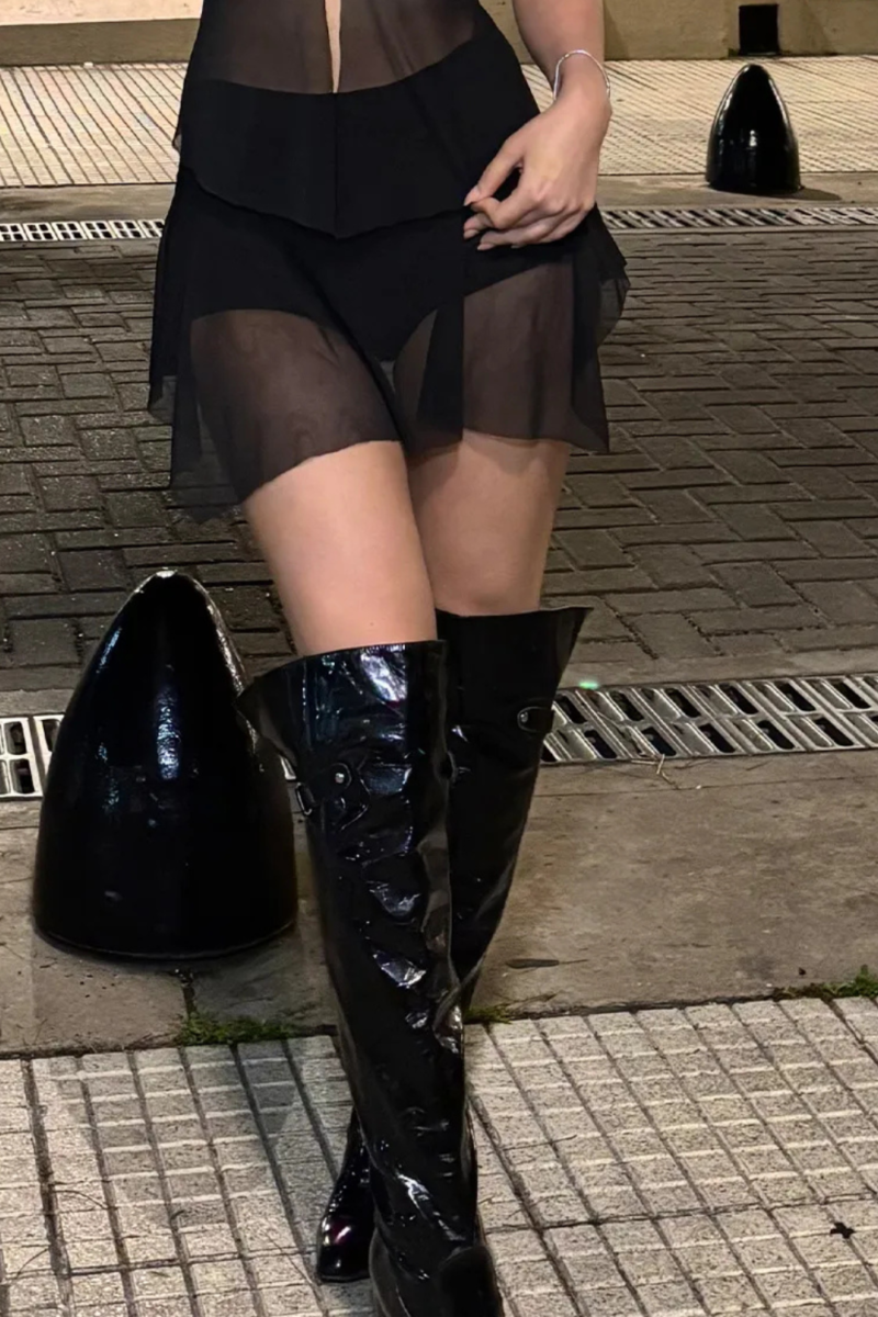 FALDA TULL EN PICOS Y SHORT