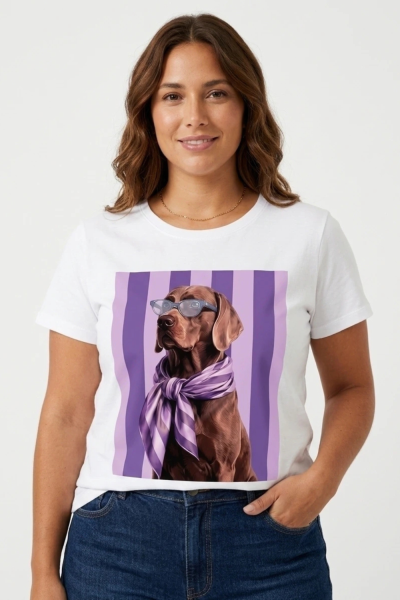 REMERA PERRO VIOLETA