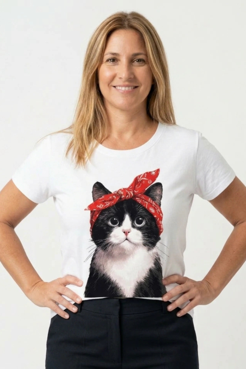 REMERA GATO PIN